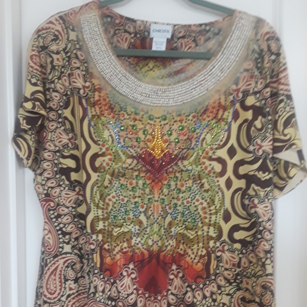 Chico's Beaded Tee